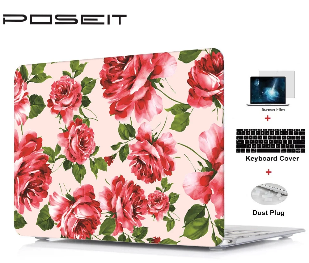 

Plastic Hard Case Cover Laptop Shell+Keyboard Cover+Screen Film+Dust Plug For Macbook Air 11 13 Pro 13 15 Retina Touch Bar 13 15