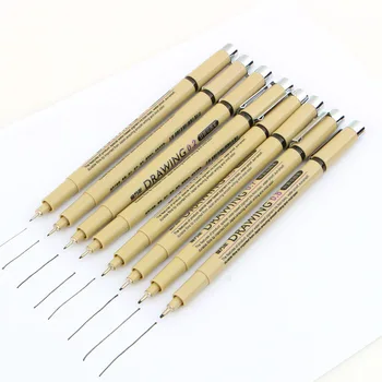 Excellent Quality Black Technical Graphic Fine Line Drawing Pen Sketch Ink Marker Pen 0.05-0.8mm For Hook Line Painting Pen pentel cartoons sketch pen jm20 ash drawing pen draft line pen