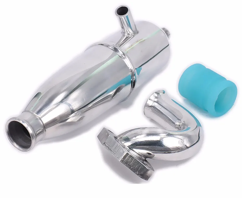 Polished Alloy Aluminum Tuned Side Right Hand Exhaust Muffler Pipe  (2)