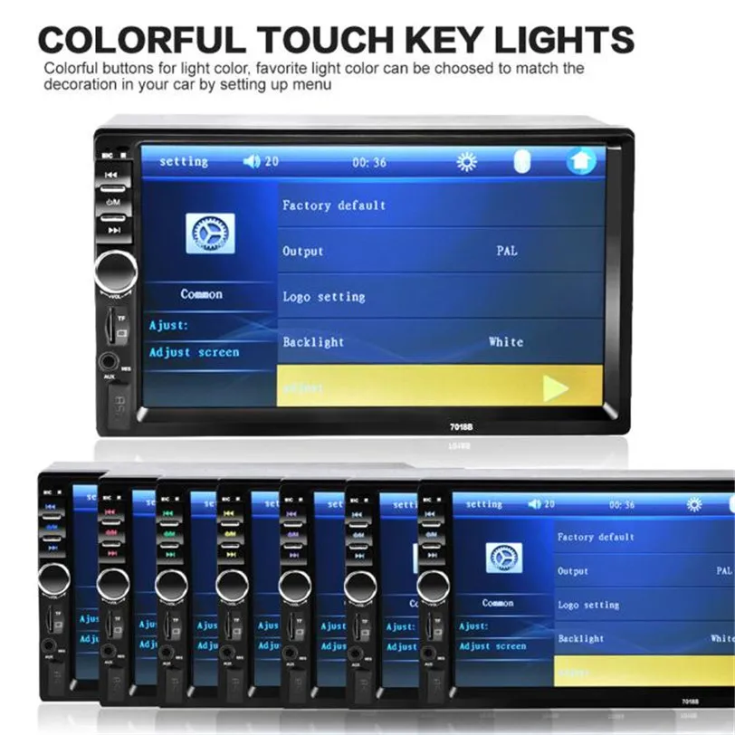 

7 In 2Din Car Stereo MP5 Player Touch Screen FM Radio USB SD Bluetooth+ Camera components HOT
