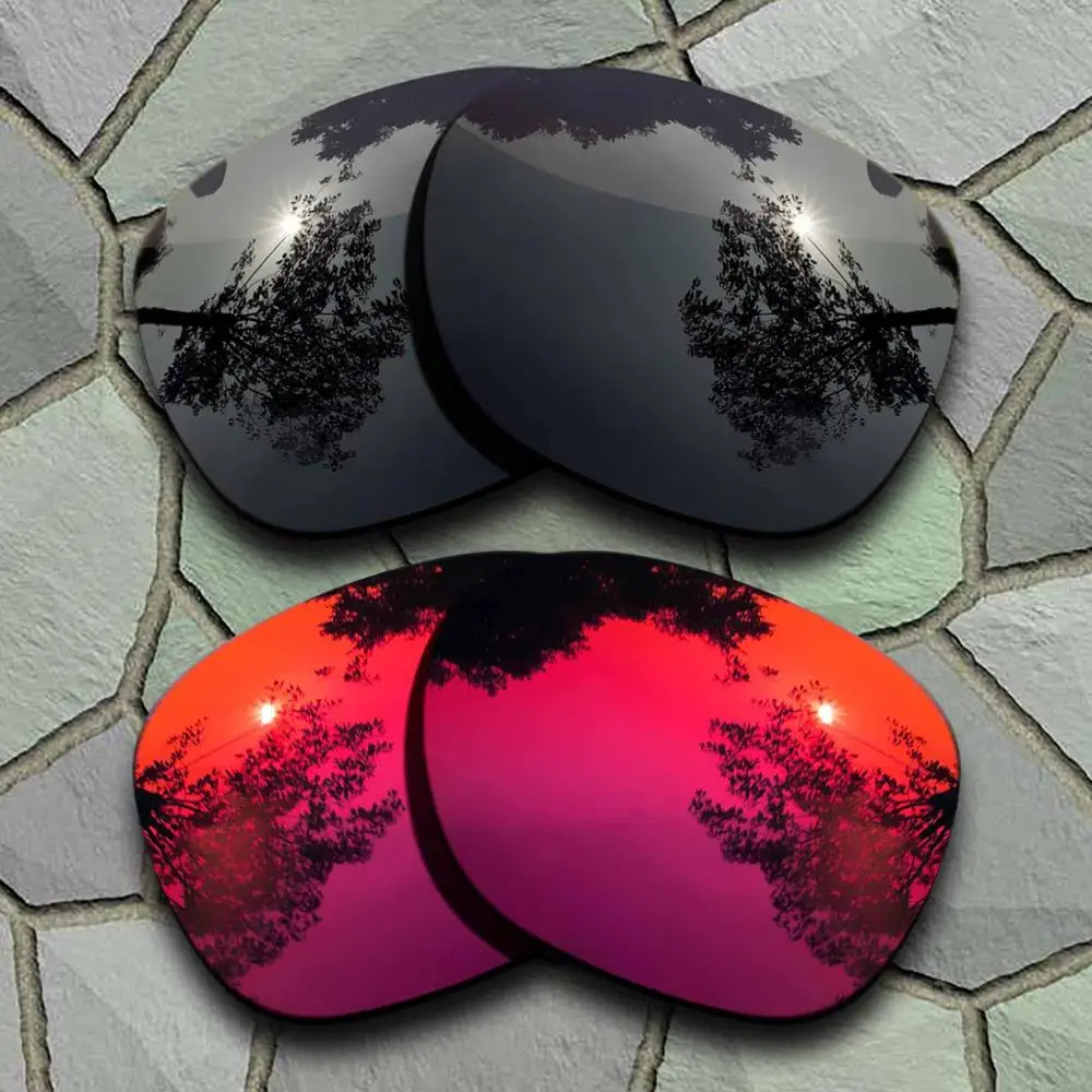 Black-Violet Red Серые черные и фиолетовые красные солнцезащитные очки поляризованные Сменные линзы для Окли Garage Rock - Цвет линз: Black-Violet Red
