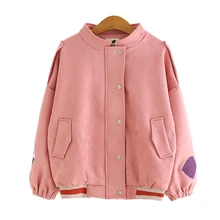 Осенняя свободная Вельветовая куртка с длинным рукавом и вышивкой, куртка-бомбер для женщин, высококачественное короткое пальто, женская верхняя одежда, зимняя