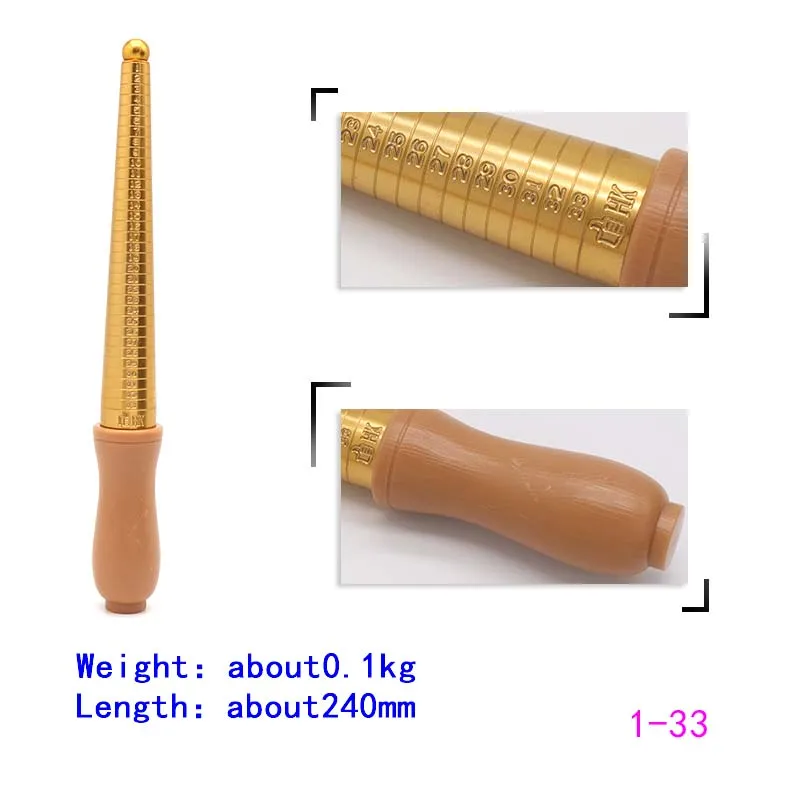 1 шт. ювелирные изделия резиновый молоток 1-33 HK РАЗМЕР металлическое Кольцо оправка размер пальца Калибр круг модели ювелирные инструменты комплект измерительные инструменты - Цвет: GD-DT-JZB-Plastic