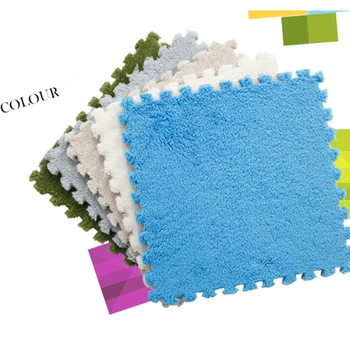 

30*30 soft shaggy eva foam floor mat for baby play