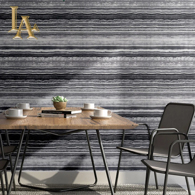 

Non-Woven Fashion Thin Flocking Vertical Stripes Wallpaper For Living Room Sofa Background Walls Home Wallpaper 3D Grey Silver