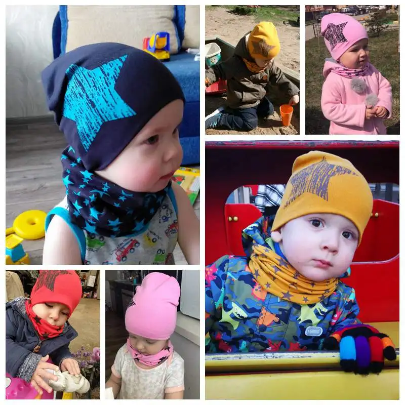 1 комплект, детская шапка, шарф, красивая хлопковая детская шапочка с камуфляжным принтом, весенние детские шапочки с воротником для мальчиков и девочек, шапки и шарфы для малышей