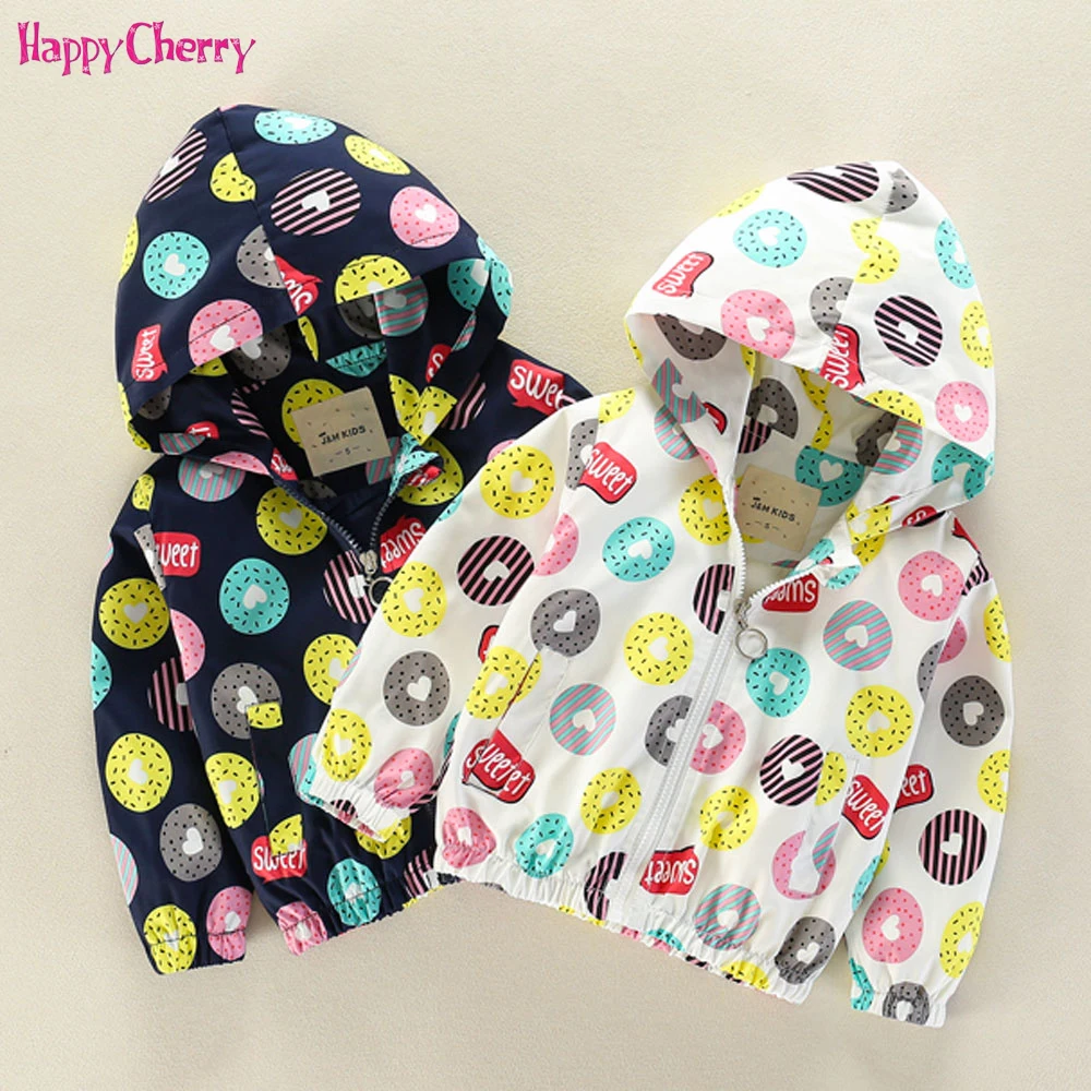 

70-125cm High Quality Cartoon Girl Windbreaker Spring Children Coat Autumn Kids Jacket Boys Outerwear Coats Baby Clothing 3T- 7T