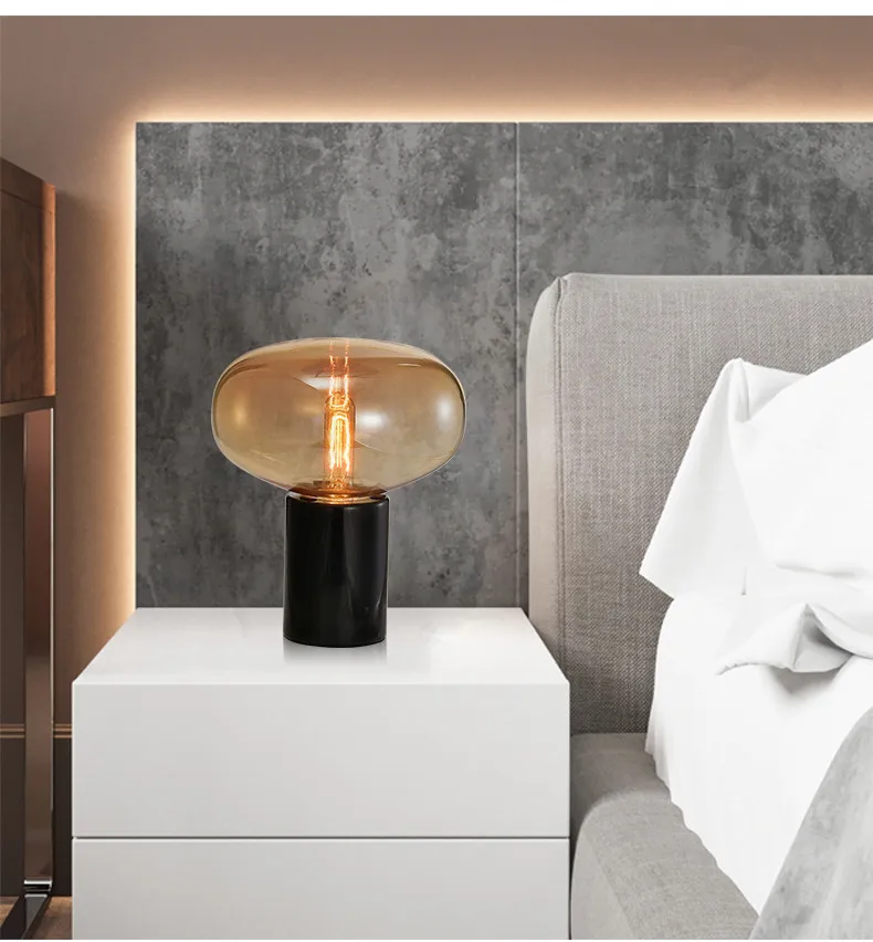 Lâmpada de Cabeceira de Vidro Sala de Estar do Hotel Sala de Escritório Estilo Nórdico Simples Pós-moderna Lâmpada Quarto Criativo 7 lâmpada quarto criativo sala de escritório