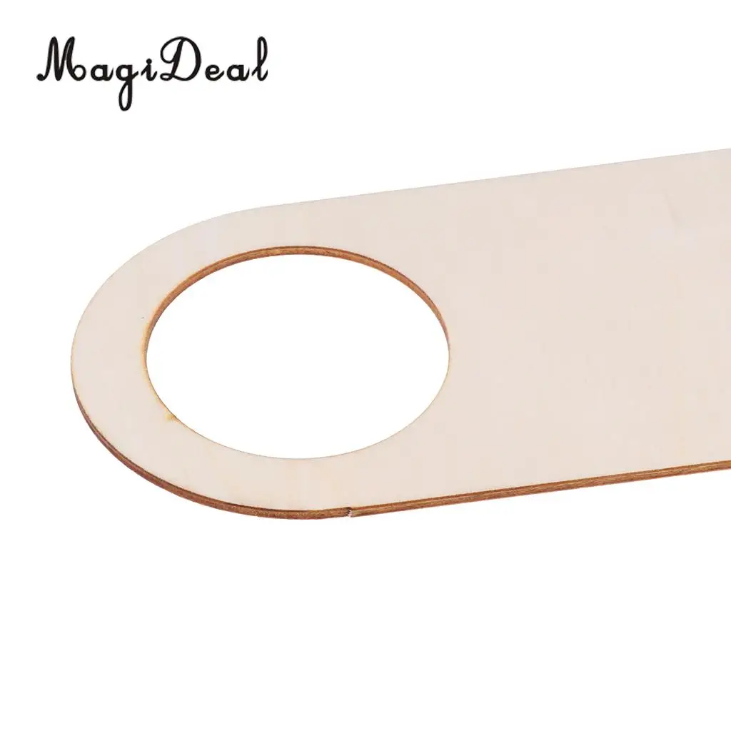 MagiDeal 5 Pieces Creative Wood Door Knob Hanger Signs for DIY Kid Craft Round/Bear/Giraffe