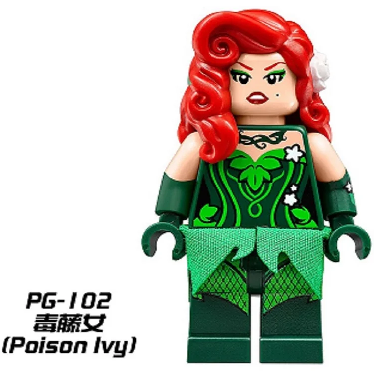 

Single Sale Poison Ivy Marvel Super Heroes mini Batman Movie Cape Low Rider Building Blocks Children Christmas Toys PG102