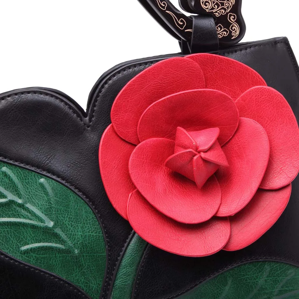 Luxury Handbags Women Classic Rose Tote Zipper Ethnic Wind Shoulder Bag Retro Handbags Lady Sac Main Femme Dropshipping YJJ2