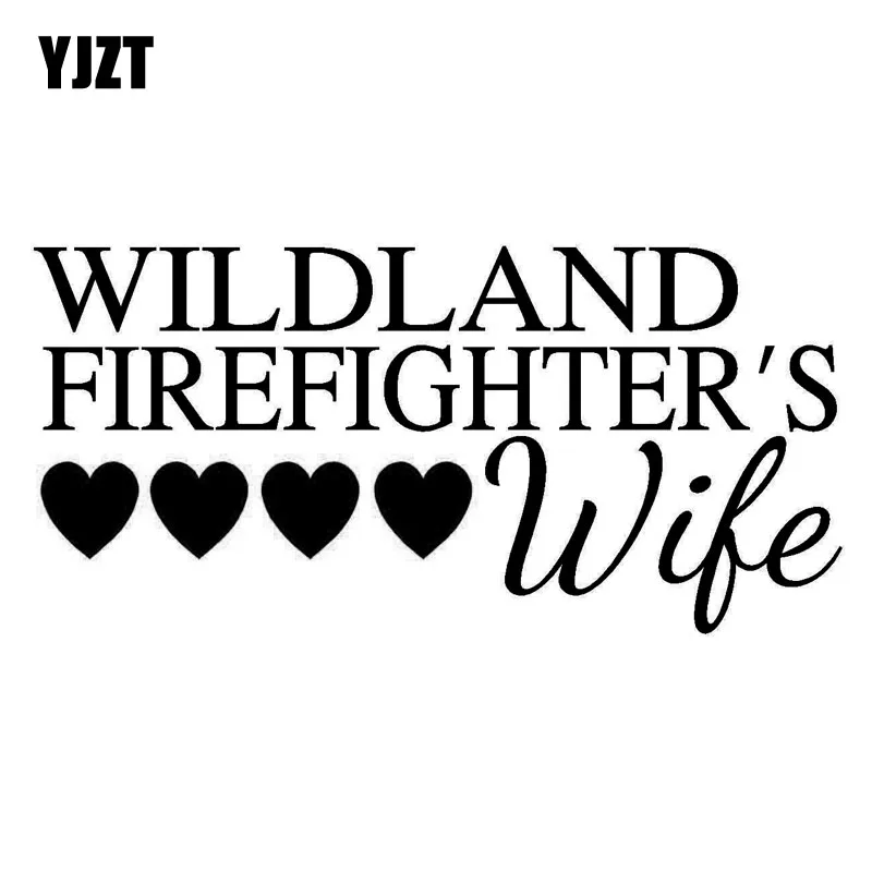 YJZT 15x7 5 см Виниловая наклейка на машину с надписью WILDLAND: Пожарная жена love