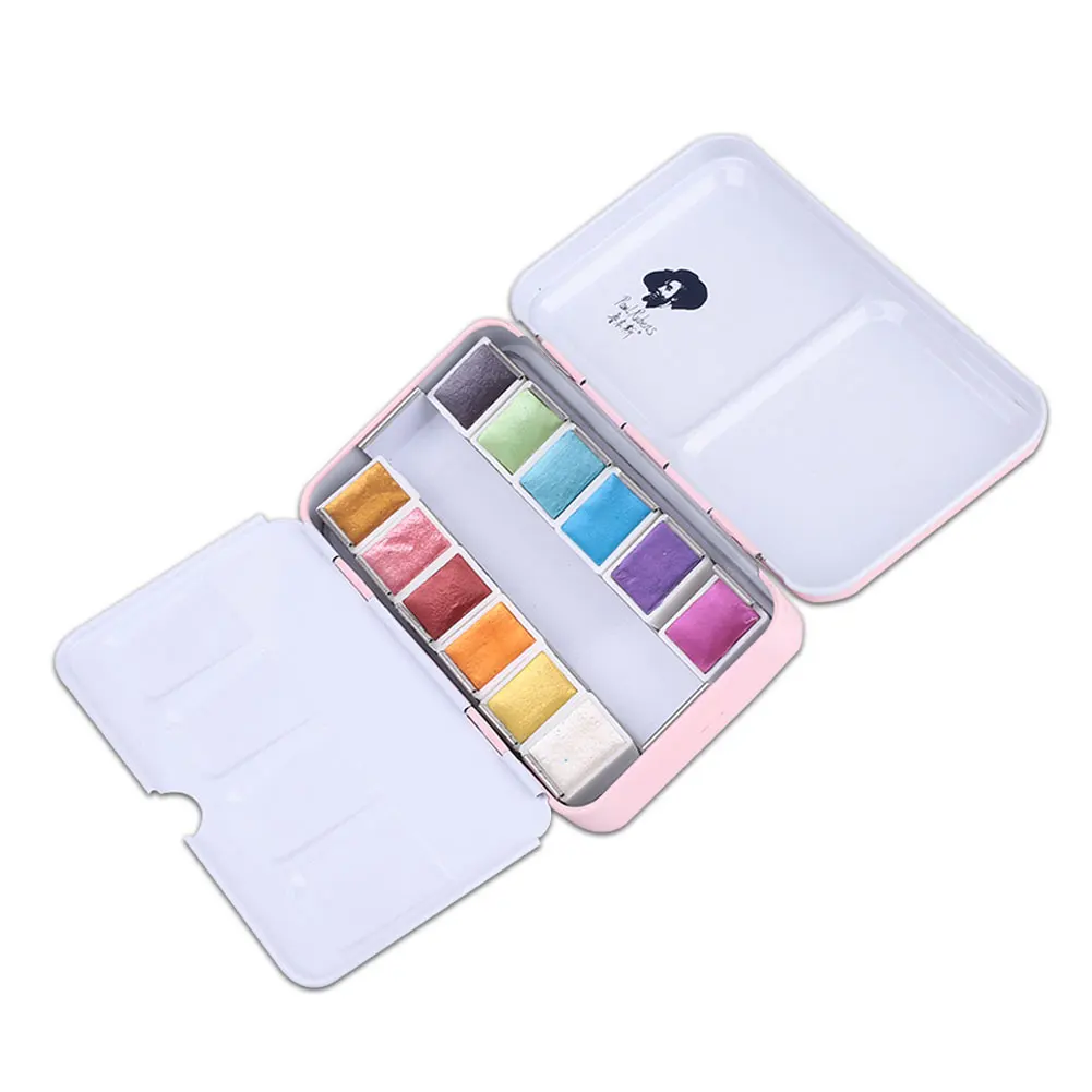 

Permanent Solid Watercolor Pigment Painting Glitter Paint Watercolor Paints Artist Professional Pigment Paints Set Stationery