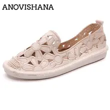 ANOVISHANA/Новинка года, повседневная обувь на плоской подошве, обувь в рыбацком стиле, лоферы без шнуровки, Mujer, дышащая обувь на плоской подошве, женская обувь на плоской подошве с вырезами, F346