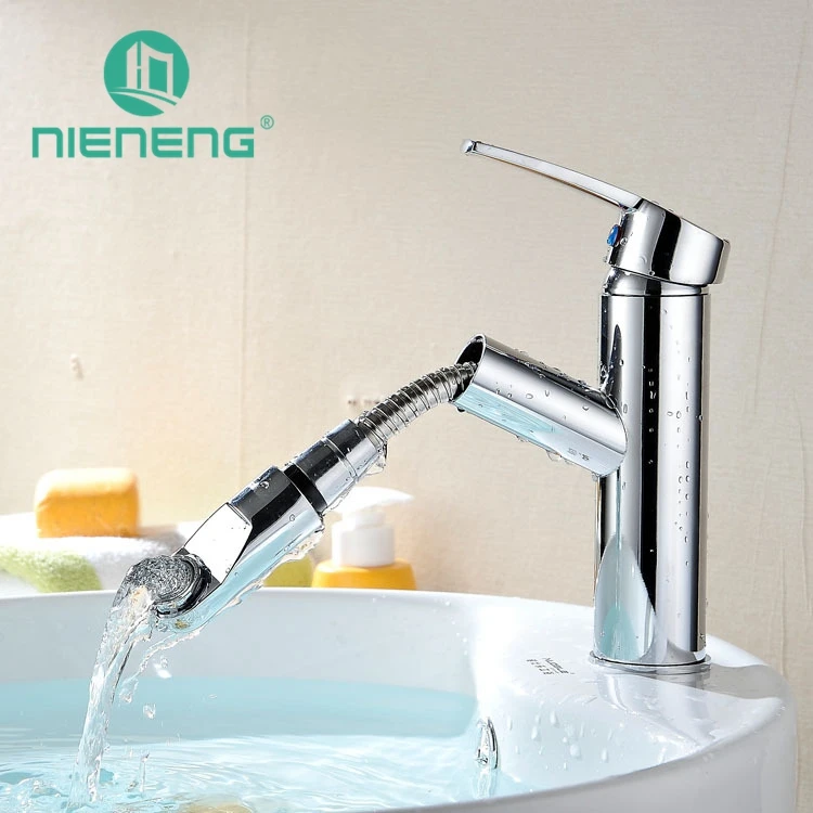 

Nieneng High Quality Pull Out Bathroom Faucets Water Mixer 360 Degree Swivel Easy Wash Ceramic Sink Basin Faucet ICD60348