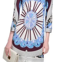 Г. новое поступление шелк Платья для вечеринок Весна и лето мода Элегантный квадратный воротник печати трикотажное платье