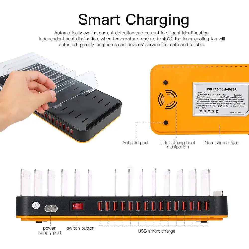 Universal Multi USB Charging Station 15 Port For
