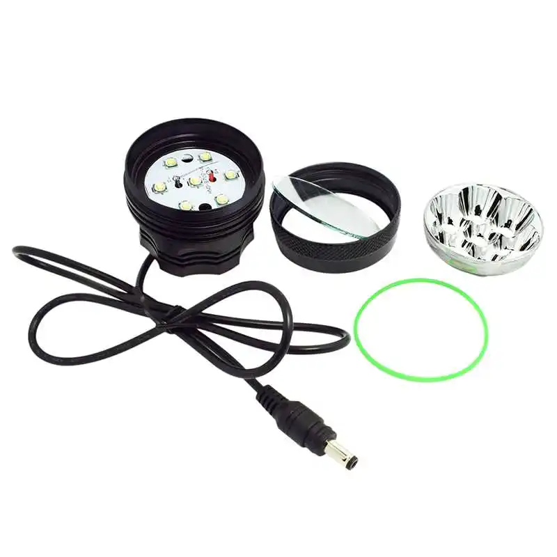 Discount wasafire Bike front Light 10000LM 7*T6 LED Bicycle Led Lights Flashlight Handlamp+AC Charger+ 9600mAh Battery Pack Cycling Lamps 12