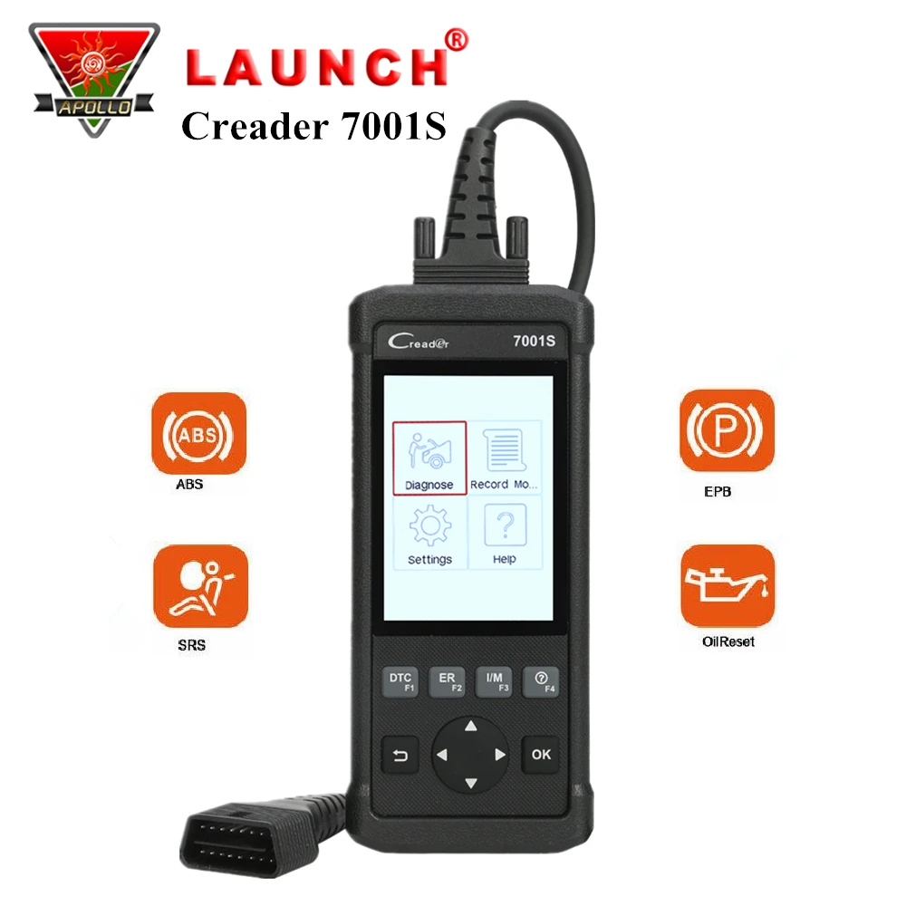 

Launch X431 Creader 7001S Code Reader CR7001S Full OBDII OBD2 Diagnosic Tool ABS SRS System Auto Car Scanner with EPB Oil Reset