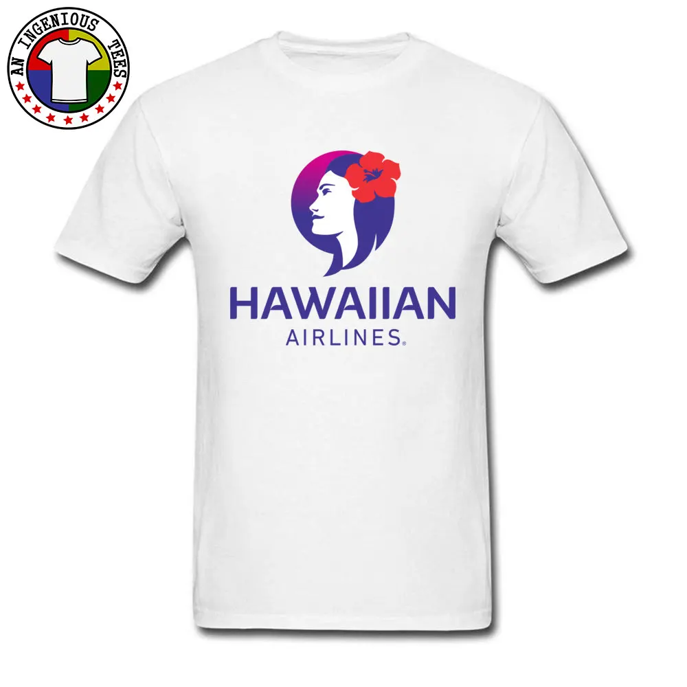 Hawaiian Airlines Gift Lovers Day 100% Cotton Crew Neck Male Tops T Shirt Funny T-Shirt Prevailing Short Sleeve Top T-shirts Hawaiian Airlines  white