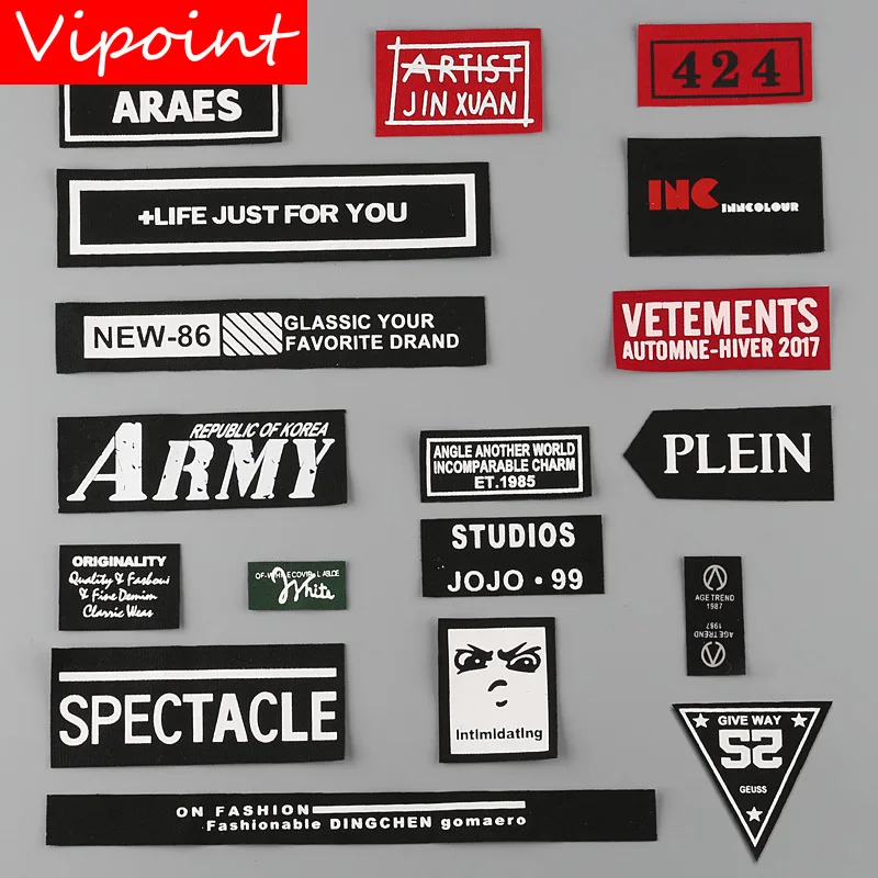 

VIPOINT one set embroidery printed warning patches letter alphabet patches badges applique patches for clothing YM-36