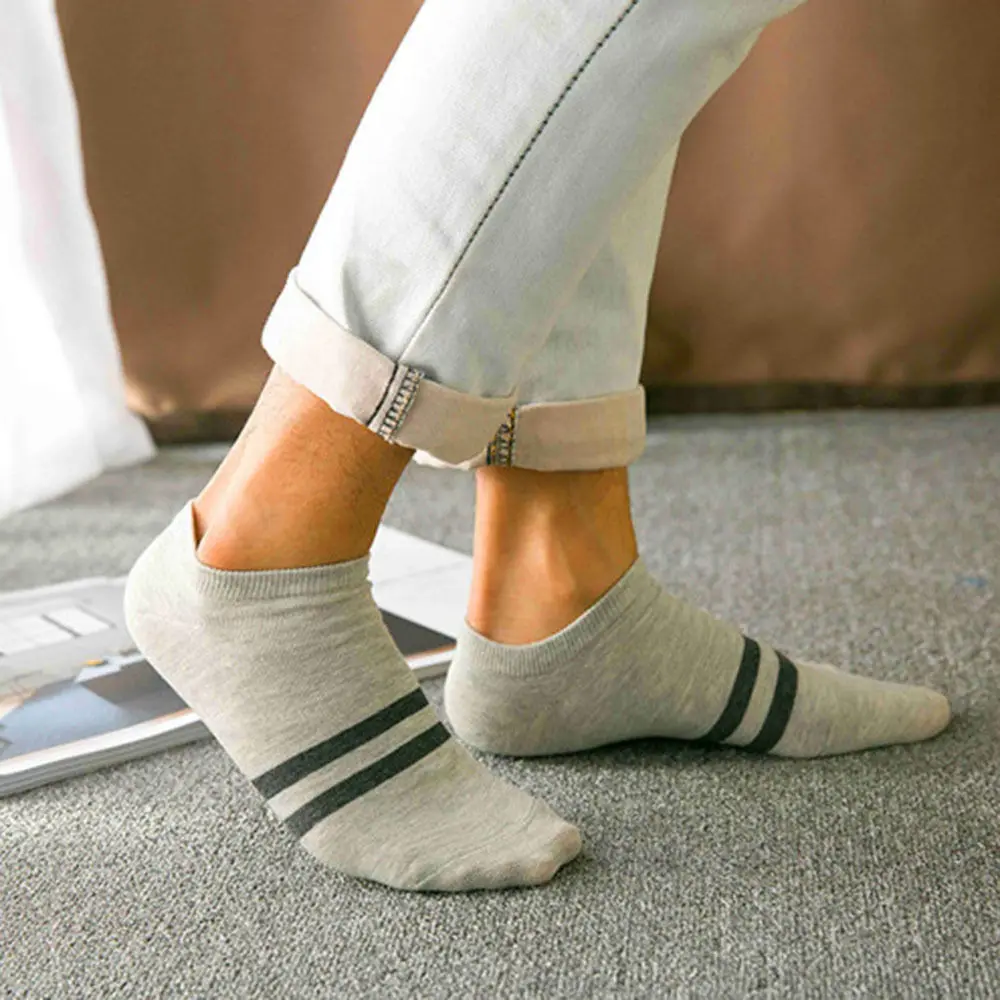 Hot 1//5 Pair Charm Mens Ankle Sport Low Cut Crew Cotton Casual Socks Breathable