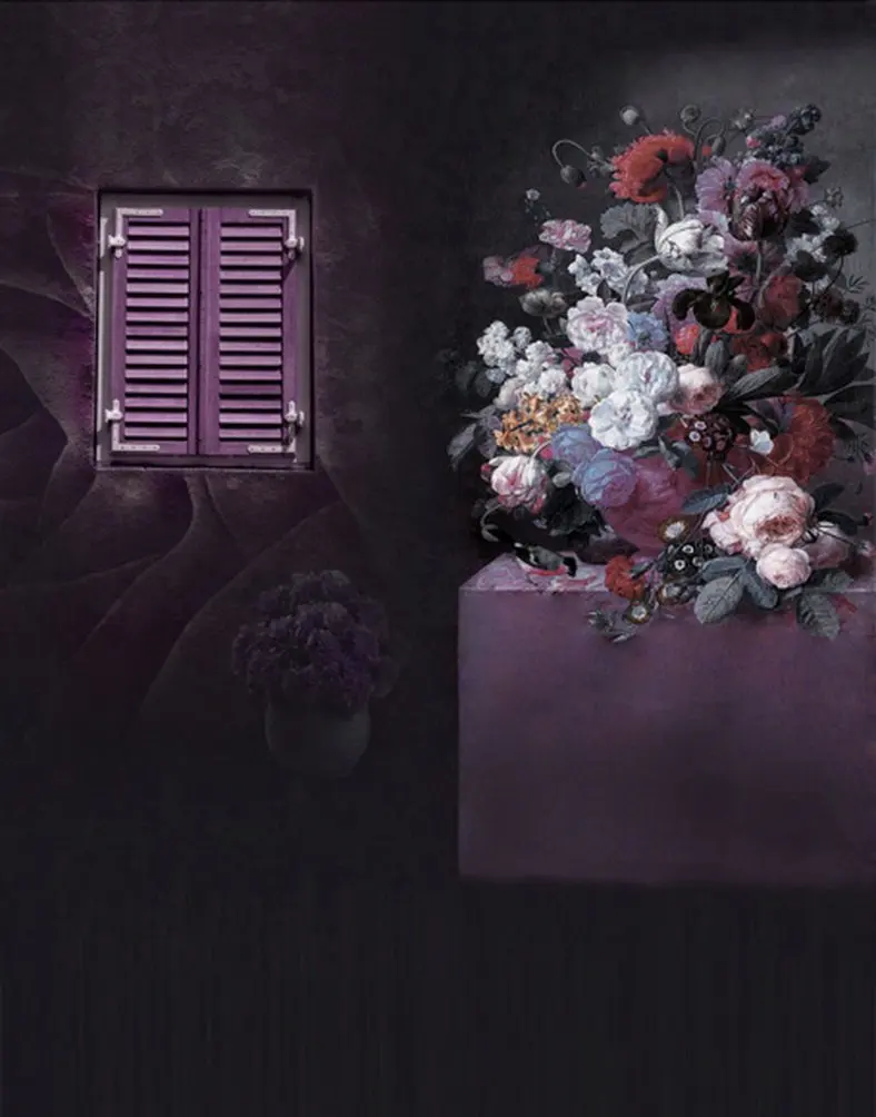 

5x7ft Vintage Dark Room Flowers Photography Backdrops Photo Props Studio Background