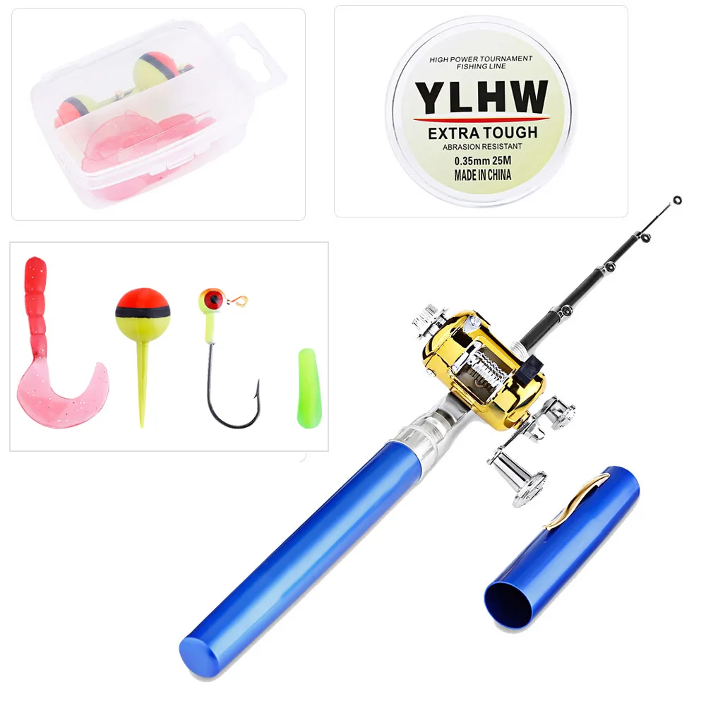 Portable Mini Fishing Rod Pocket Telescopic Mini Fishing Pole Pen Shape