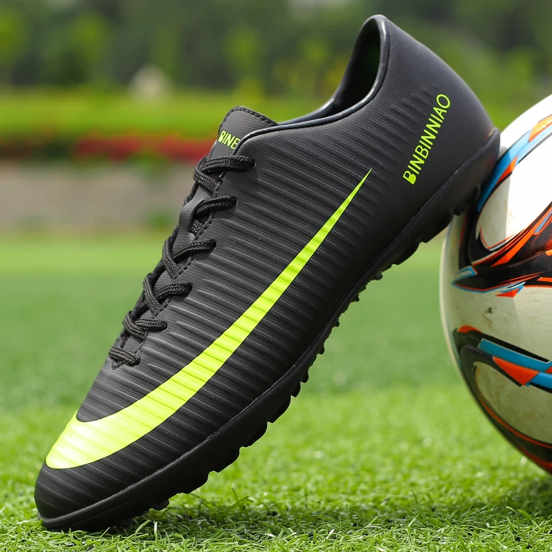BOOMING Adult Soccer Shoes Men Boy Football Boots High Ankle Kids Professional Training Sport Sneakers Size 35-44  (90)