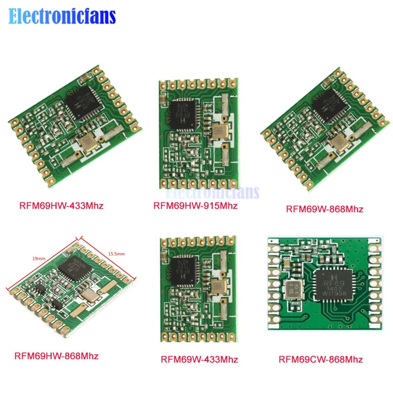 RFM69W RFM69CW RFM69HW 433 МГц 868 915 МГц RF Беспроводной трансивер Температура Сенсор модуль HopeRF FSK низкая Мощность модуль