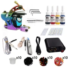 Biomaser K1-006 Набор для тату 1 машинка для тату пистолет набор черных чернил блок питания ручки для боди-арта набор инструментов для татуажа Перманентный макияж