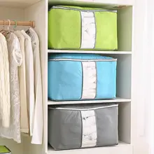 2019 New Quilt Storag Home Storage Organizer Portable Anti-dust Wardrobe Bamboo Clothes Bag Pouch Storage Box