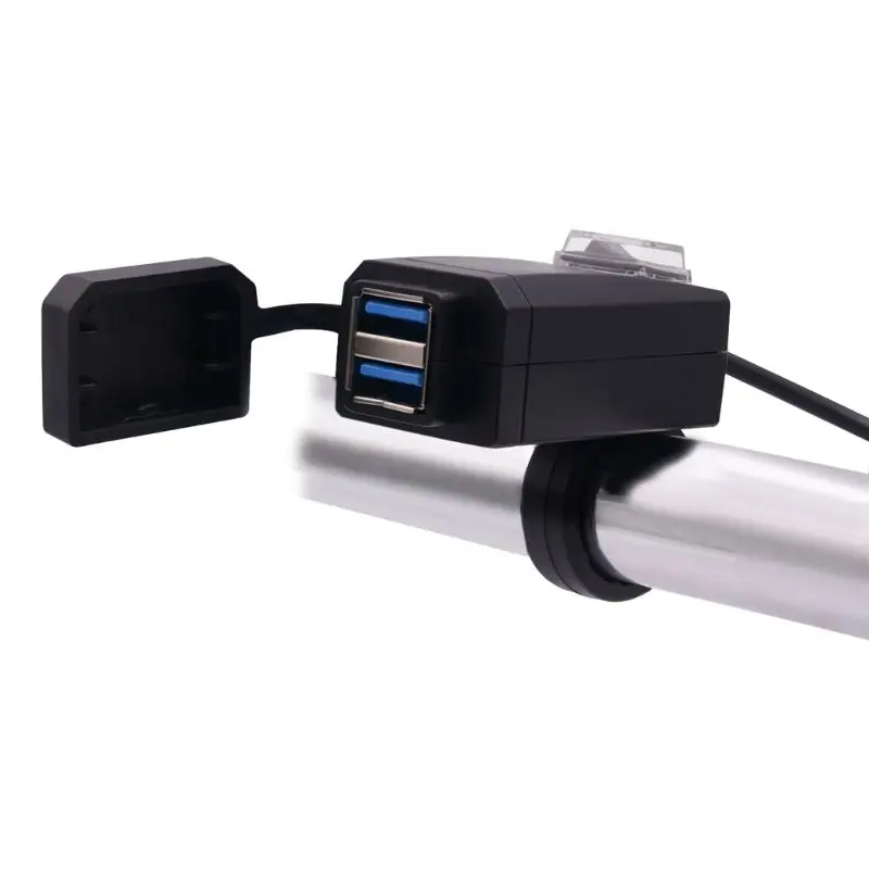 Водонепроницаемый мотоцикл 12V мотоцикл руль зеркало QC 3,0 двойной USB быстрое зарядное устройство с выключателем для iPhone samsung Xiaomi S