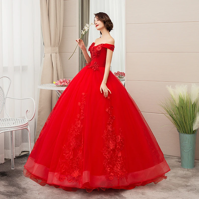 Doer Новое красное платье Quinceanera элегантное платье с открытыми плечами, с кружевными аппликациями, индивидуальный заказ Выходные туфли на выпускной бал Quinceanera платье л