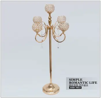 

wholesale cheap decorative gold pedestal aisle wedding crystal pillar
