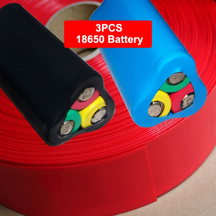 

3M White Black Red Dia 38mm Width 60mm For 3pcs 18650 Battery Pack Wrap Sleeve Insulation PVC Heat Shrinkable Tubing Shrink Tube