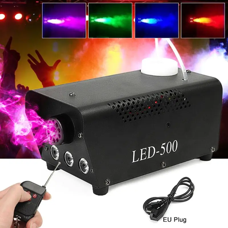 1 комплект 500 W RGB Цвет светодиодная дым-машина Профессиональный туманообразователь с светодиодный свет выталкиватель дыма