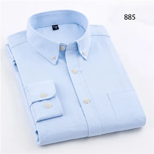 Дизайн, однотонная мужская деловая рубашка на пуговицах с воротником, рубашки с длинными рукавами, оксфорды, не железные рубашки, camisa masculina - Цвет: A885