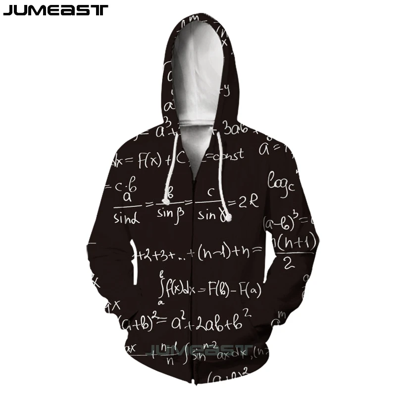 Толстовка на молнии Jumeast с 3D принтом геометрическим узором длинными рукавами для