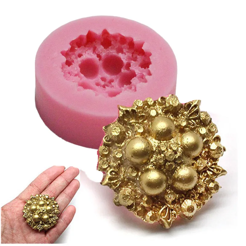 

5 Pearls Brooch Silicone Mold Fondant Cake Molds Diamond Cupcake Mould Soap Mold Chocolate Decorating Tools Confeitaria x