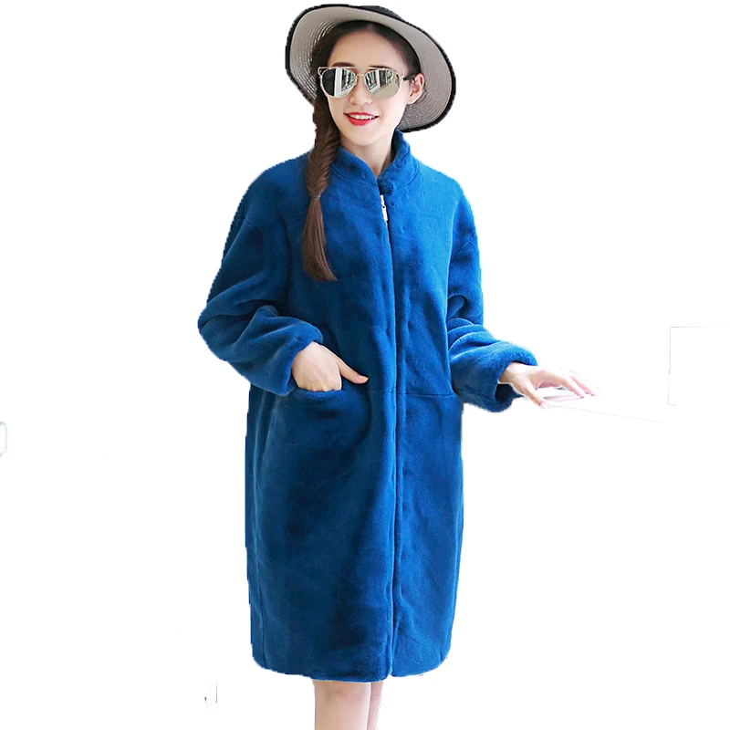6xl Hiver Blue Manteau Green Fourrure Bat Faux Manches 2018 black Flash Noir Fausse 7xl Élégant La Taille Femmes gray green Vison Plus Nerazzurri Veste Ourwear Lâche De Zipper grass UBqOCYwY