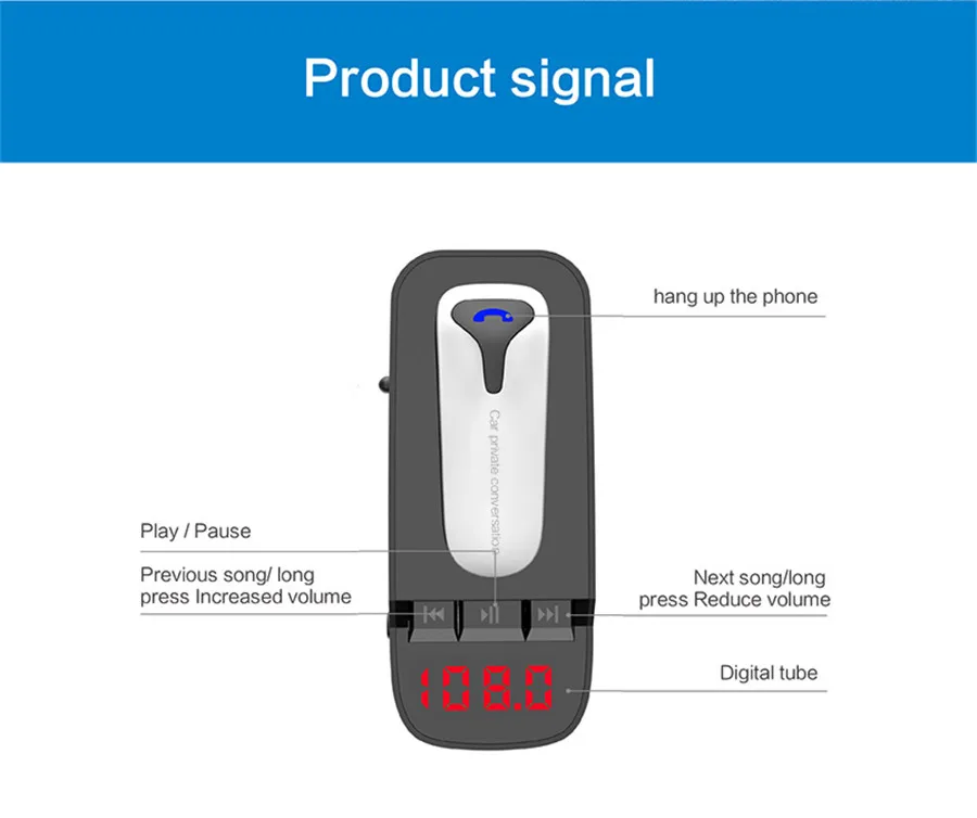 Новый автомобильный Bluetooth гарнитура Поддержка частных вызовов Buletooth Handfree беспроводной автомобиля Bluetooth радио, зарядное устройство ER9