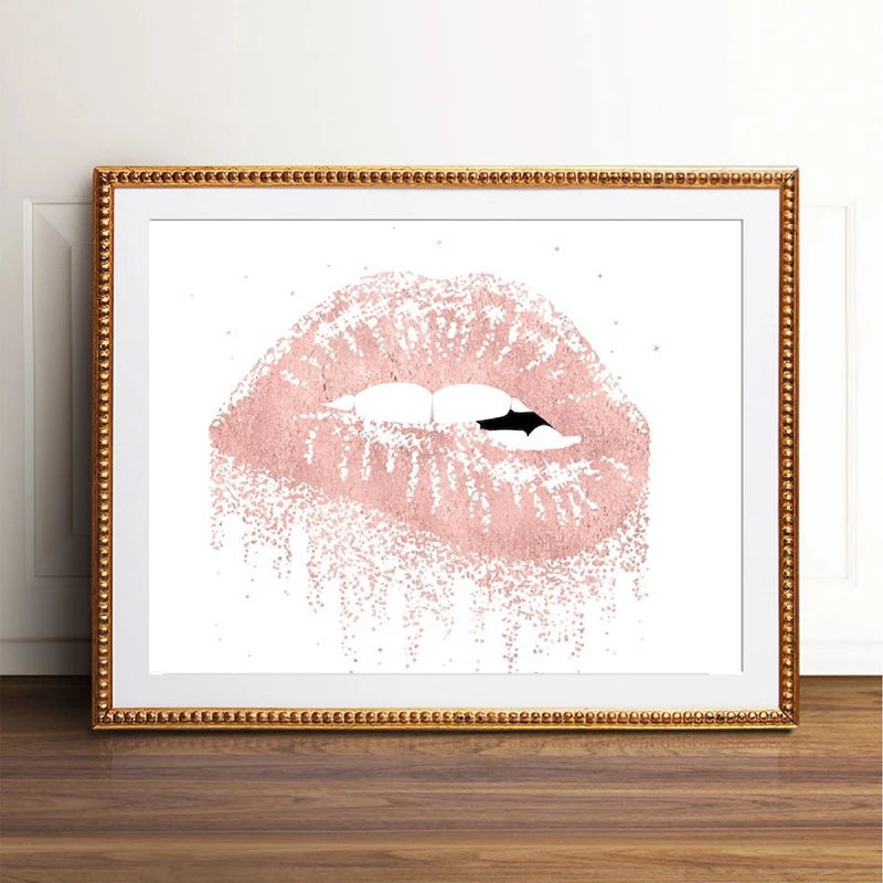 Glitter Lips Poster Home Decor