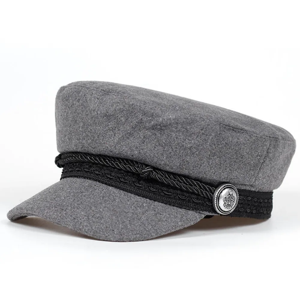 Модные шляпы британские осенне-зимние шапки джентльмен черно-серые шляпы восьмиугольная кепка плоская кепка Casquette Sun Hat styling tool