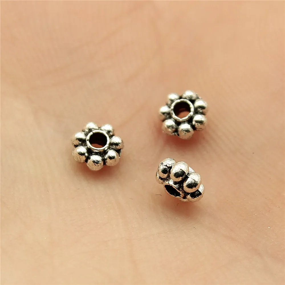 

200pcs 0.2x0.2 inch (5x5mm) Small Spacer Beads For Jewelry Making Antique Silver Color Jewelry Findings