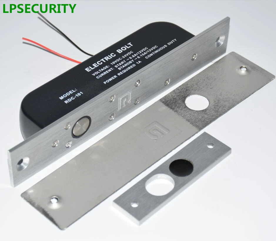 

LPSECURITY Low Temperature Access Control System electric 12V/24V glass door lock drop bolt with time delay function