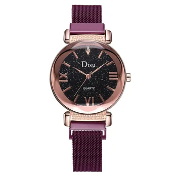 

Luxurious Starry Sky Women Watches Flower Glass Dial Quartz Watch Mesh Belt Magnetic Buckle Ladies Watch Dress Female clock
