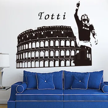 

New arrival vinyl football Totti wall sticker removable house decor soccer player decals in family rooms