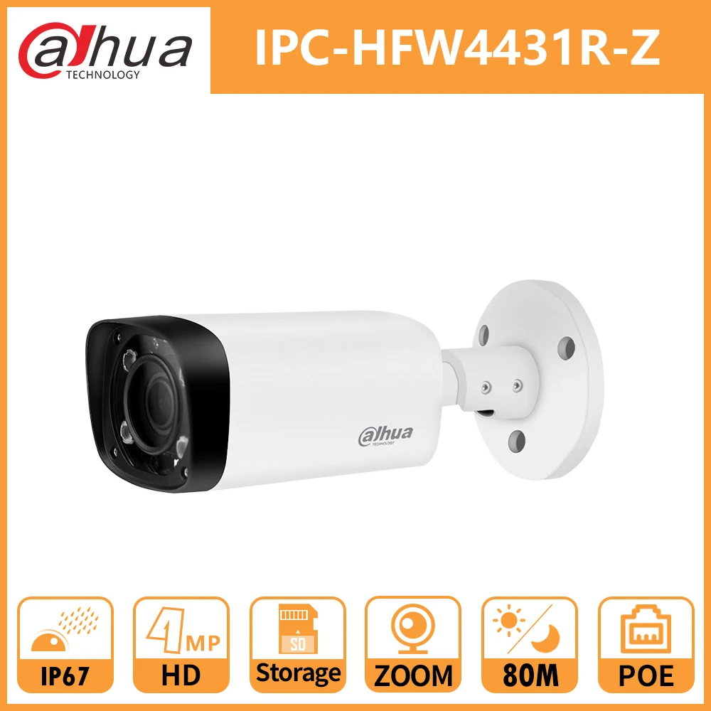  Dahua 4MP Night bullet Camera DH IPC-HFW4431R-Z 2.7-12mm motorized VF lens 80M IR POE Security Came