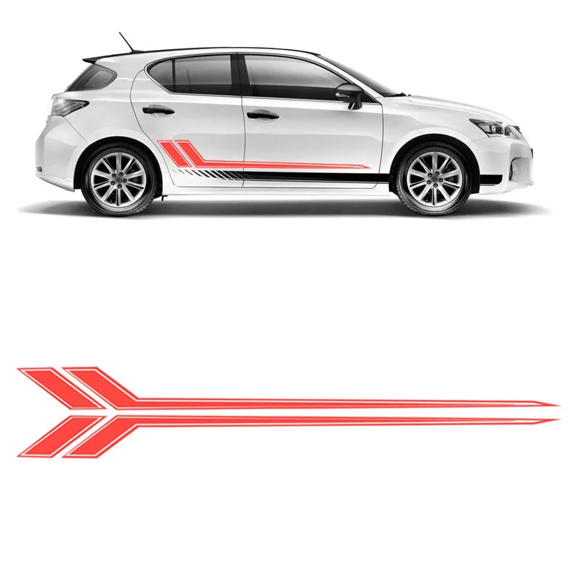 

1 Pair PVC 68x8.7in Car Truck Fender Hash Stripe Racing Graphic Decal Stickers Long Duration Left and Right Auto Accessories